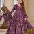 Purple color designer cotton silk fabric designer printed readymade suit
