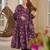 Purple color designer cotton silk fabric designer printed readymade suit