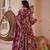 Maroon color designer cotton silk fabric designer printed readymade suit