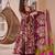Maroon color designer cotton silk fabric designer printed readymade suit