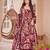 Maroon color designer cotton silk fabric designer printed readymade suit