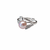 Pearl finger ring with cz accents, silver-tone, adjustable