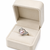 Pearl finger ring with cz accents, silver-tone, adjustable