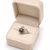 Dark black pearl finger ring with cz stones, adjustable