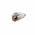 Dark black pearl finger ring with cz stones, adjustable