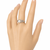 Pearl finger ring with filigree silver band, adjustable