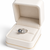 Grey pearl finger ring with cz accents, silver-tone adjustable