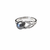 Grey pearl finger ring with cz accents, silver-tone adjustable
