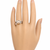 Pearl finger ring with cz accents, silver-tone, adjustable finger ring