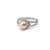 Pearl finger ring with cz accents, silver-tone, adjustable finger ring