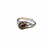 Black pearl finger ring with silver filigree band, adjustable
