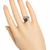 Black pearl finger ring with cz stones, silver-tone