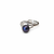 Black pearl finger ring with cz stones, silver-tone
