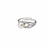 New pearl finger ring with cz accents, silver-tone, adjustable