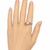 Pearl finger ring with cz accents, silver-tone, adjustable