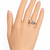 Pearl finger ring with cz accents , silver-tone, adjustable