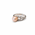Pearl finger ring with cz accents , silver-tone, adjustable