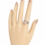 Pearl finger ring with cz accents, silver-tone, adjustable
