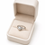 Pearl finger ring with cz accents, silver-tone, adjustable.