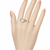 Pearl finger ring for women, silver-tone, adjustable