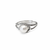 Pearl finger ring for women, silver-tone, adjustable