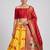 Mustard Readymade Silk Blend Banarasi Lehenga Choli Set with Dupatta