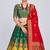 Green Readymade Silk Blend Banarasi Lehenga Choli Set with Dupatta