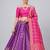 Purple Readymade Silk Blend Banarasi Lehenga Choli Set with Dupatta