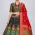 Black Readymade Silk Blend Banarasi Lehenga Choli Set with Dupatta