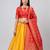 Yellow Readymade Silk Blend Banarasi Lehenga Choli Set with Dupatta