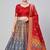 Grey Readymade Silk Blend Banarasi Lehenga Choli Set with Dupatta