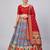 Grey Readymade Silk Blend Banarasi Lehenga Choli Set with Dupatta
