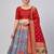 Grey Readymade Silk Blend Banarasi Lehenga Choli Set with Dupatta