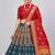 Teal Blue Readymade Silk Blend Banarasi Lehenga Choli Set with Dupatta