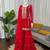 Red faux georgette sharara suit set with sequins work dupatta