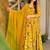Mustard rayon digital print anarkali gown with georgette dupatta
