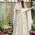 Ivory rayon digital print anarkali gown with georgette dupatta