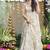 Ivory rayon digital print anarkali gown with georgette dupatta