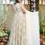 Ivory rayon digital print anarkali gown with georgette dupatta