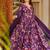 Purple rayon digital print anarkali gown with georgette dupatta