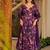 Purple rayon digital print anarkali gown with georgette dupatta