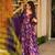Purple rayon digital print anarkali gown with georgette dupatta
