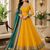 Yellow Soft Net Gown Lehenga Set with Thread & Sequin Work Dupatta