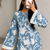 Rayon Floral Booti Short Kurti with Tie-Up Neck Detail
