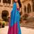 Bule color designer wevon jacquard designer crepe fabric traditional rich saree