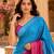 Bule color designer wevon jacquard designer crepe fabric traditional rich saree