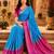 Bule color designer wevon jacquard designer crepe fabric traditional rich saree