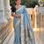 Firozi color cotton silk fabric rich wevon meenakari designer ceremonial saree