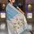 Firozi color cotton silk fabric rich wevon meenakari designer ceremonial saree