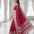Cherry color lichi silk fabric woven silver jari designer saree